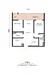 Floor plan: 2-bedroom 1-bathroom unit; features: open-plan kitchen-dining-living, master bedroom with ensuite bathroom, bedroom 2 with shared bathroom, utility room, balcony off living room, central foyer.