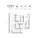 Floor plan: 3-bedroom 2-bathroom unit; features: open-plan kitchen-dining-living, master bedroom with ensuite bathroom, all bedrooms with windows, utility room, balcony off living room, central foyer, 2 car porch, 1,200 sqft built-up.