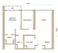 Floor plan: 2-bedroom 1-bathroom unit; features: open-plan kitchen-dining-living, master bedroom with ensuite bathroom, bedroom 2 with shared bathroom, utility room, central foyer.