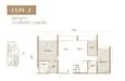 Floor plan: 3-bedroom 2-bathroom unit; features: open-plan kitchen-dining-living, master bedroom with ensuite bathroom, bedroom 2 with shared bathroom, utility room, balcony off living room, central foyer, 1 car porch.