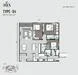 Floor plan: 3-bedroom 2-bathroom unit; features: open-plan kitchen-dining-living, master bedroom with ensuite bathroom, bedroom 2 with shared bathroom, utility room, balcony off living room, central foyer, 2 car porch, 1,250 sqft built-up.