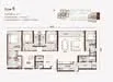 Floor plan: 3-bedroom 2-bathroom unit; features: open-plan kitchen-dining-living, master bedroom with ensuite bathroom, bedroom 2 with shared bathroom, utility room, balcony off living room, central foyer, 1 car porch, laundry area.