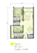 Floor plan: 2-bedroom 1-bathroom unit; features: open-plan kitchen-dining-living, master bedroom with ensuite bathroom, bedroom 2 with shared bathroom, utility room, central foyer, 1 car porch.