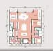 Floor plan: 3-bedroom 2-bathroom unit; features: open-plan kitchen-dining-living, master bedroom with ensuite bathroom, bedroom 2 with shared bathroom, utility room, central foyer, balcony off living room, 2 car porch, 1,200 sqft built-up.