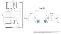 Floor plan: 3-bedroom 2-bathroom unit; features: open-plan kitchen-dining-living, master bedroom with ensuite bathroom, bedroom 2 with shared bathroom, utility room, balcony off living room, central foyer, 2 car porch, 1,250 sqft built-up.