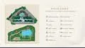 Floor plan: 3-bedroom 2-bathroom unit; features: open-plan kitchen-dining-living, master bedroom with ensuite bathroom, balcony off living room, utility room, private yard, swimming pool, landscaped garden, garage, central foyer, study or 4th bedroom.
