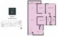 Floor plan: 3-bedroom 2-bathroom unit; features: open-plan kitchen-dining-living, master bedroom with ensuite bathroom, bedroom 2 with shared bathroom, utility room, balcony off living room, central foyer, 2 car porch, 1,200 sqft built-up.