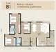 Floor plan: 3-bedroom 2-bathroom unit; features: open-plan kitchen-dining-living, master bedroom with ensuite bathroom, balcony off living room, utility room, laundry area, central foyer, 2 car porch, 1,250 sqft built-up.