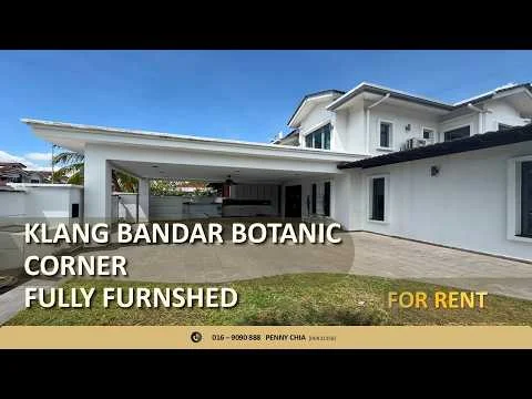 Exterior type: detached bungalow; features: white painted facade, flat roof, corner lot, manicured lawn, paved driveway, outdoor patio area, large windows, covered car porch, surrounded by greenery; style: modern.
