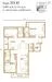 Floor plan: 3-bedroom 2-bathroom unit; features: open-plan kitchen-dining-living, master bedroom with ensuite bathroom, bedroom 2 with shared bathroom, utility room, balcony off living room, central foyer, 1 car porch, 1,200 sqft built-up.