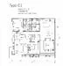 Floor plan: 3-bedroom 2-bathroom unit; features: open-plan kitchen-dining-living, master bedroom with ensuite bathroom, bedroom 2 with shared bathroom, utility room, balcony off living room, central foyer, 1 car porch, laundry area.