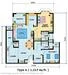 Floor plan: 3-bedroom 2-bathroom unit; features: open-plan kitchen-dining-living, master bedroom with ensuite bathroom, bedroom 2 with shared bathroom, utility room, central foyer, balcony off living room, private yard, 2 car porch, 1,250 sqft built-up.