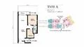 Floor plan: 2-bedroom 1-bathroom unit; features: open-plan kitchen-dining-living, master bedroom with ensuite bathroom, bedroom 2 with shared bathroom, balcony off living room, utility room, central foyer.