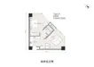 Floor plan: 2-bedroom 1-bathroom unit; features: open-plan kitchen-dining-living, master bedroom with ensuite bathroom, bedroom 2 with shared bathroom, balcony off living room, utility room, central foyer.