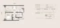 Floor plan: 2-bedroom 1-bathroom unit; features: open-plan kitchen-dining-living, master bedroom with ensuite bathroom, bedroom 2 with shared bathroom, utility room, balcony off living room, central foyer.