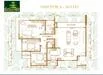 Floor plan: 3-bedroom 2-bathroom unit; features: open-plan kitchen-dining-living, master bedroom with ensuite bathroom, bedroom 2 with shared bathroom, utility room, central foyer, private terrace, 2 car porch, 1,500 sqft built-up.