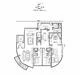 Floor plan: 3-bedroom 2-bathroom unit; features: open-plan kitchen-dining-living, master bedroom with ensuite bathroom, bedroom 2 with shared bathroom, utility room, balcony off living room, central foyer, 1 car porch.
