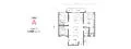 Floor plan: 3-bedroom 2-bathroom unit; features: open-plan kitchen-dining-living, master bedroom with ensuite bathroom, all bedrooms with windows, utility room, balcony off living room, central foyer, 1 car porch, 1,250 sqft built-up.