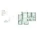 Floor plan: 3-bedroom 2-bathroom unit; features: open-plan kitchen-dining-living, master bedroom with ensuite bathroom, balcony off living room, utility room, laundry area, central foyer, 2 car porch.