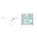 Floor plan: 2-bedroom 1-bathroom unit; features: open-plan kitchen-dining-living, master bedroom with ensuite bathroom, all bedrooms with windows, utility room, balcony off living room, central foyer, 1 car porch, 1,250 sqft built-up.