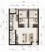 Floor plan: 2-bedroom 2-bathroom unit; features: open-plan kitchen-dining-living, master bedroom with ensuite bathroom, bedroom 2 with shared bathroom, utility room, balcony off living room, central foyer, 2 car porch, 1,200 sqft built-up.