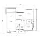 Floor plan: 2-bedroom 1-bathroom unit; features: open-plan kitchen-dining-living, master bedroom with ensuite bathroom, bedroom 2 with shared bathroom, utility room, balcony off living room, central foyer.