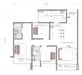 Floor plan: 2-bedroom 2-bathroom unit; features: open-plan kitchen-dining-living, master bedroom with ensuite bathroom, bedroom 2 with shared bathroom, balcony off living room, utility room, laundry area, central foyer, 1 car porch.
