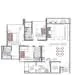 Floor plan: 3-bedroom 2-bathroom unit; features: open-plan kitchen-dining-living, master bedroom with ensuite bathroom, bedroom 2 with shared bathroom, utility room, balcony off living room, central foyer, 1 car porch, private terrace.