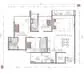 Floor plan: 3-bedroom 2-bathroom unit; features: open-plan kitchen-dining-living, master bedroom with ensuite bathroom, bedroom 2 with shared bathroom, utility room, laundry area, balcony off living room, central foyer, 2 car porch.