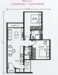 Floor plan: 2-bedroom 1-bathroom unit; features: open-plan kitchen-dining-living, master bedroom with ensuite bathroom, bedroom 2 with shared bathroom, utility room, balcony off living room, central foyer, 1 car porch.