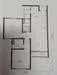 Floor plan: 2-bedroom 1-bathroom unit; features: open-plan kitchen-dining-living, master bedroom with ensuite bathroom, bedroom 2 with shared bathroom, utility room, balcony off living room, central foyer.