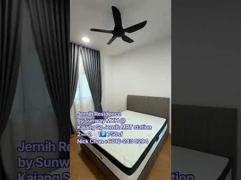 Bedroom features: queen-size bed, upholstered headboard, bedside lamps, curtains, ceiling fan, wooden flooring, white painted walls, window with natural light; style: modern.