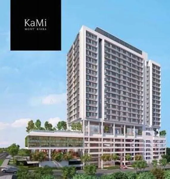 Exterior type: high-rise condominium; features: glass curtain wall, white painted facade, recessed balconies, greenery on terraces, multiple storeys, modern architectural design, surrounded by landscaped areas, parking podium, elevated structure; style: modern.