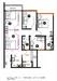 Floor plan: 3-bedroom 2-bathroom unit; features: open-plan kitchen-dining-living, master bedroom with ensuite bathroom, bedroom 2 with shared bathroom, utility room, balcony off living room, central foyer, 1 car porch.