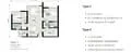 Floor plan: 2-bedroom 2-bathroom unit; features: open-plan kitchen-dining-living, master bedroom with ensuite bathroom, bedroom 2 with shared bathroom, utility room, balcony off living room, central foyer, 1 car porch, 1,200 sqft built-up.