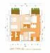 Floor plan: 3-bedroom 2-bathroom unit; features: open-plan kitchen-dining-living, master bedroom with ensuite bathroom, balcony off living room, utility room, laundry area, central foyer, 2 car porch, 1,250 sqft built-up.