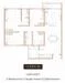 Floor plan: 3-bedroom 2-bathroom unit; features: open-plan kitchen-dining-living, master bedroom with ensuite bathroom, bedroom 2 with shared bathroom, utility room, central foyer, 1 car porch.