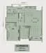 Floor plan: 3-bedroom 2-bathroom unit; features: open-plan kitchen-dining-living, master bedroom with ensuite bathroom, balcony off living room, utility room, laundry area, central foyer, 2 car porch, private yard.