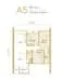 Floor plan: 2-bedroom 2-bathroom unit; features: open-plan kitchen-dining-living, master bedroom with ensuite bathroom, bedroom 2 with shared bathroom, balcony off living room, utility room, laundry area, central foyer.