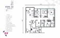 Floor plan: 3-bedroom 2-bathroom unit; features: open-plan kitchen-dining-living, master bedroom with ensuite bathroom, bedroom 2 with shared bathroom, utility room, balcony off living room, central foyer, 1 car porch.