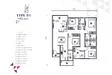 Floor plan: 4-bedroom 3-bathroom unit; features: open-plan kitchen-dining-living, master bedroom with ensuite bathroom, all bedrooms with windows, utility room, balcony off living room, central foyer, 2 car porch, 1,500 sqft built-up.
