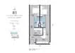 Floor plan: 2-bedroom 2-bathroom unit; features: open-plan kitchen-dining-living, master bedroom with ensuite bathroom, bedroom 2 with shared bathroom, balcony off living room, utility room, laundry area, central foyer, 1 car porch.