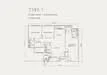 Floor plan: 3-bedroom 2-bathroom unit; features: open-plan kitchen-dining-living, master bedroom with ensuite bathroom, bedroom 2 with shared bathroom, utility room, balcony off living room, central foyer, 1 car porch.