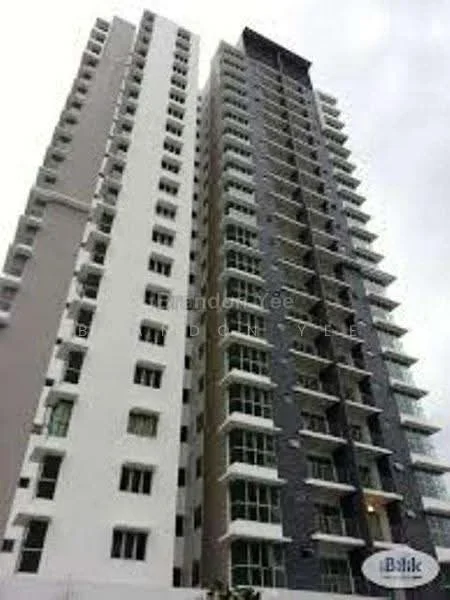 Exterior type: high-rise condominium; features: white painted facade, grey accent facade, glass balconies, recessed balconies, multiple storeys, modern architectural design; style: modern.