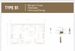 Floor plan: 2-bedroom 2-bathroom unit; features: open-plan kitchen-dining-living, master bedroom with ensuite bathroom, bedroom 2 with shared bathroom, utility room, central foyer, 1 car porch.