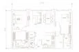 Floor plan: 3-bedroom 2-bathroom unit; features: open-plan kitchen-dining-living, master bedroom with ensuite bathroom, bedroom 2 with shared bathroom, utility room, balcony off living room, central foyer, 2 car porch, 1,250 sqft built-up.