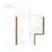 Floor plan: 1-bedroom 1-bathroom unit; features: open-plan kitchen-dining-living, master bedroom with ensuite bathroom, balcony off living room, utility room, laundry area, central foyer.