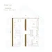Floor plan: 2-bedroom 1-bathroom unit; features: open-plan kitchen-dining-living, master bedroom with ensuite bathroom, all bedrooms with windows, utility room, balcony off living room, central foyer, 1 car porch.