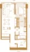 Floor plan: 2-bedroom 2-bathroom unit; features: open-plan kitchen-dining-living, master bedroom with ensuite bathroom, all bedrooms with windows, utility room, balcony off living room, central foyer, 2 car porch, 1,200 sqft built-up.