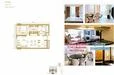 Floor plan: 3-bedroom 2-bathroom unit; features: open-plan kitchen-dining-living, master bedroom with ensuite bathroom, balcony off living room, utility room, laundry area, central foyer, 2 car porch, 1,250 sqft built-up.